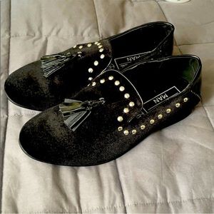 🔥 NEW ASOS tassel loafer shoes black 7 men's studs pink slides slip on